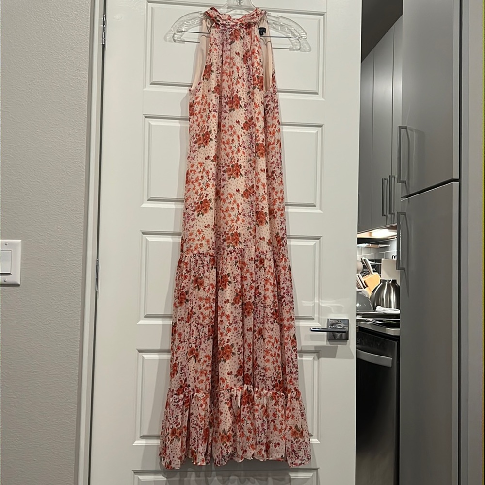 Floral maxi wedding guest dress